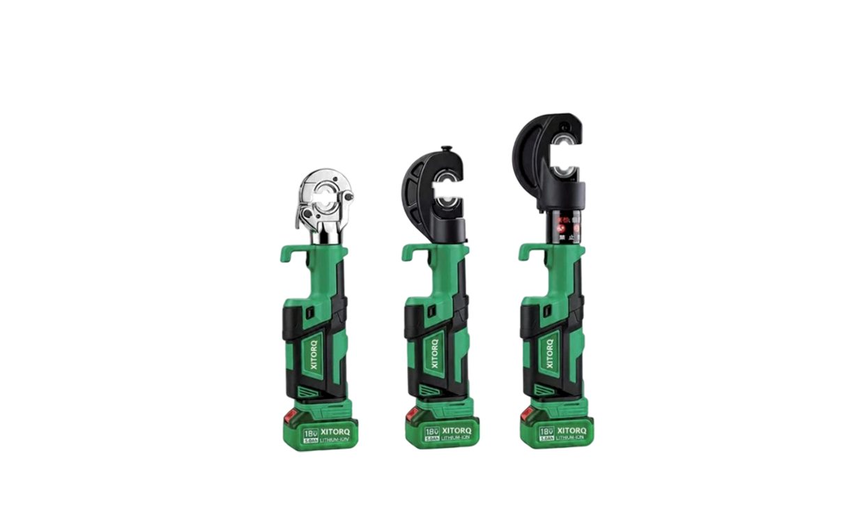 Herramienta de engarce hidráulica de iones de litio de 18 V — fuerza de 60-120 kN, para terminales de cable de Cu/Al de 10-400 mm²