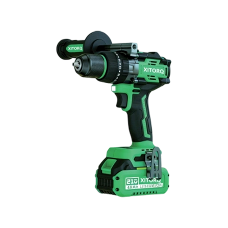 Taladro/atornillador percutor sin escobillas de iones de litio de 21 V XJ.615: par de torsión de 140 N·m, modo dual percutor/taladro
